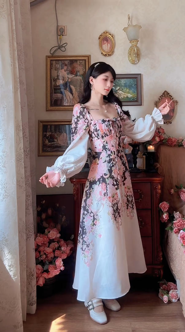 Robe de bal de princesse bustier à volants en satin long, robe de soirée C8117