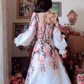 Robe de bal de princesse bustier à volants en satin long, robe de soirée C8117