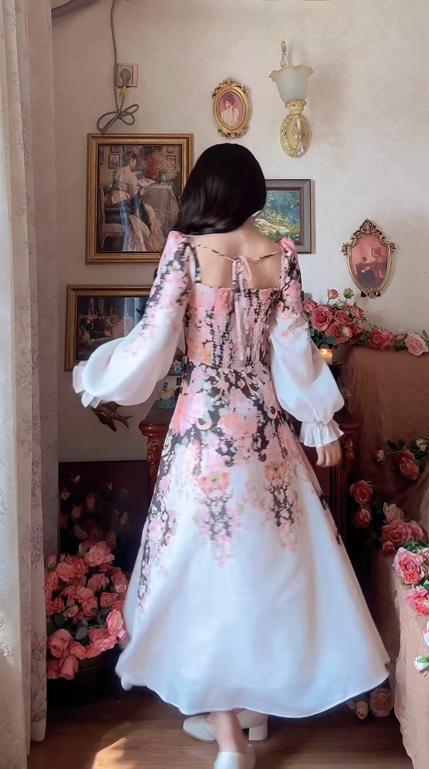 Robe de bal de princesse bustier à volants en satin long, robe de soirée C8117