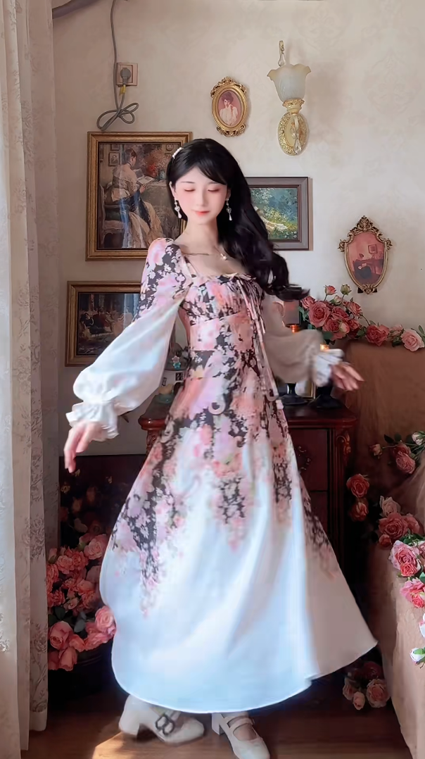 Robe de bal de princesse bustier à volants en satin long, robe de soirée C8117