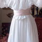 Ornate Long Sleeve White Prom Dress Lace A-Line Evening Dress C8157