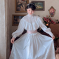 Ornate Long Sleeve White Prom Dress Lace A-Line Evening Dress C8157