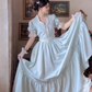 Robe de bal de princesse bustier à volants en satin long, robe de soirée C8117