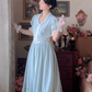 Robe de bal de princesse bustier à volants en satin long, robe de soirée C8117