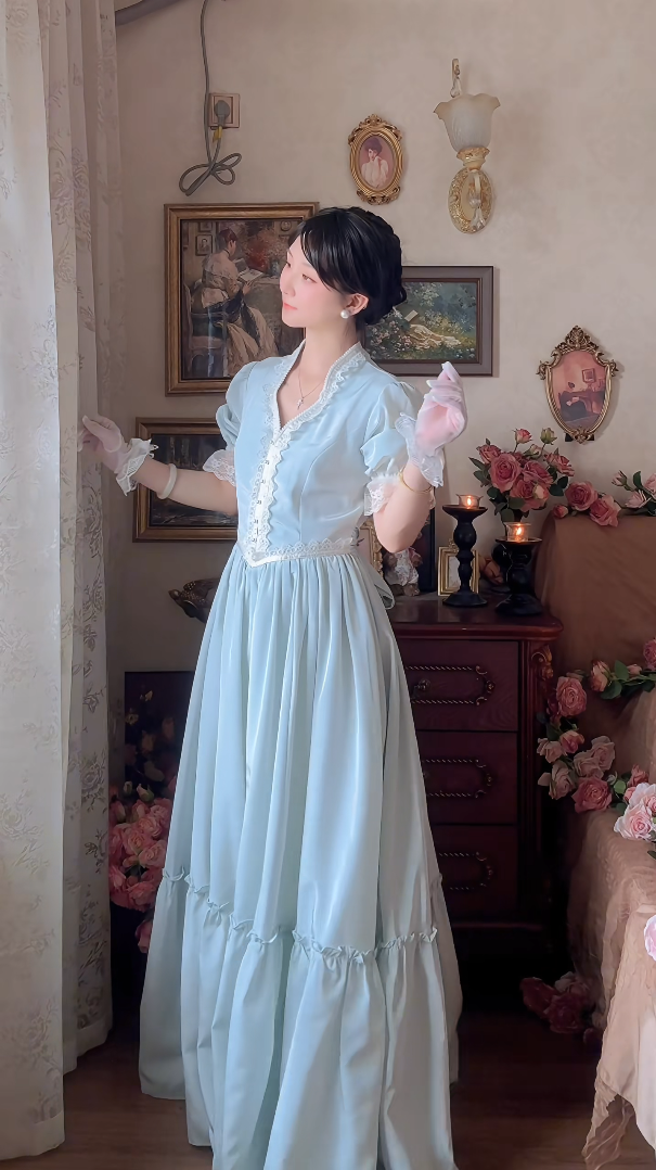 Robe de bal de princesse bustier à volants en satin long, robe de soirée C8117