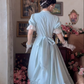 Robe de bal de princesse bustier à volants en satin long, robe de soirée C8117