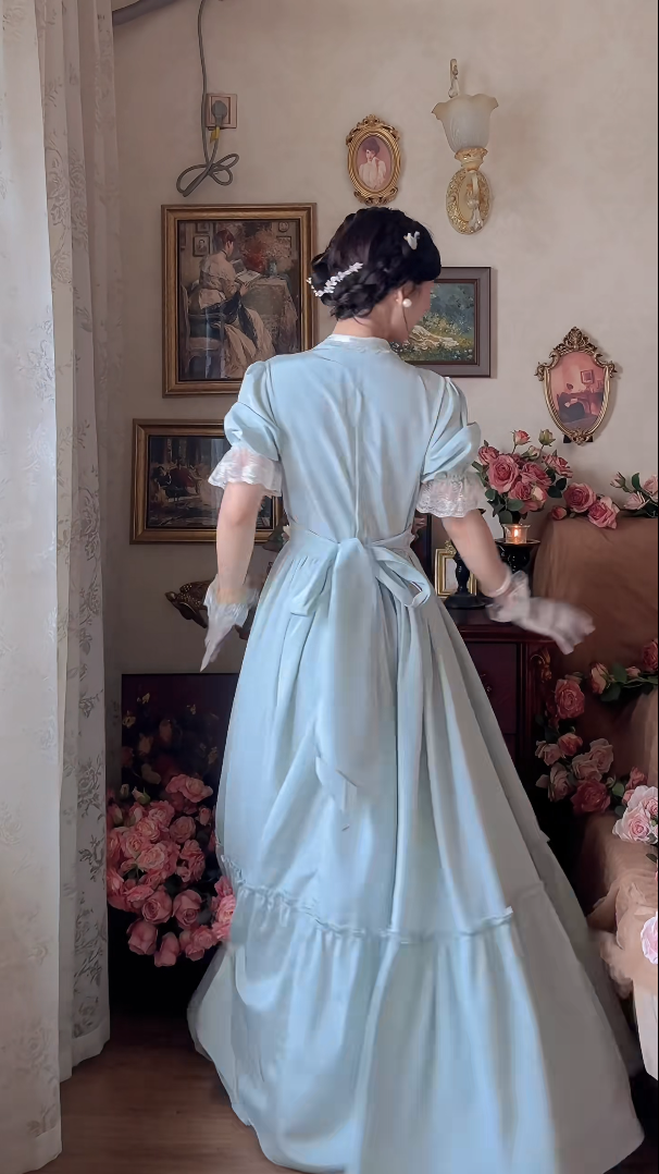 Robe de bal de princesse bustier à volants en satin long, robe de soirée C8117