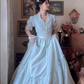 Robe de bal de princesse bustier à volants en satin long, robe de soirée C8117