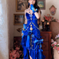 Robe de bal de princesse bustier à volants en satin long, robe de soirée C8117