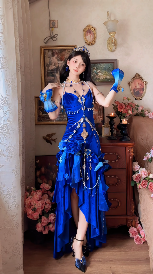 Robe de bal de princesse bustier à volants en satin long, robe de soirée C8117