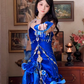 Robe de bal de princesse bustier à volants en satin long, robe de soirée C8117
