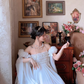 Robe de bal de princesse bustier à volants en satin long, robe de soirée C8117