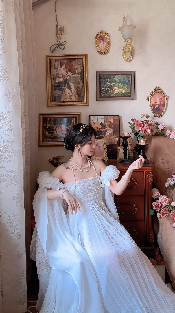 Robe de bal de princesse bustier à volants en satin long, robe de soirée C8117