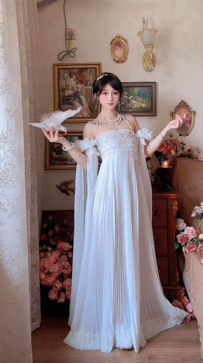 Robe de bal de princesse bustier à volants en satin long, robe de soirée C8117