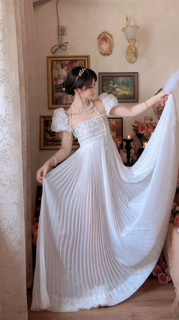 Robe de bal de princesse bustier à volants en satin long, robe de soirée C8117