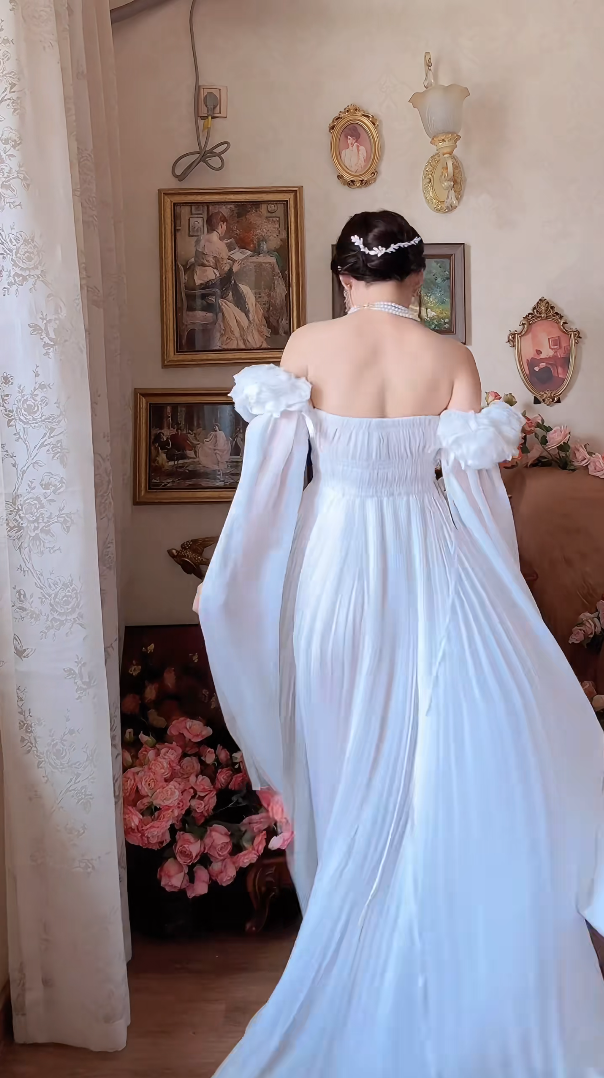 Robe de bal de princesse bustier à volants en satin long, robe de soirée C8117