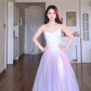 Robe de bal de princesse bustier à volants en satin long, robe de soirée C8117