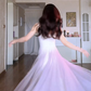Robe de bal de princesse bustier à volants en satin long, robe de soirée C8117
