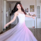 Robe de bal de princesse bustier à volants en satin long, robe de soirée C8117