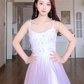 Robe de bal de princesse bustier à volants en satin long, robe de soirée C8117