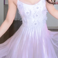 Robe de bal de princesse bustier à volants en satin long, robe de soirée C8117