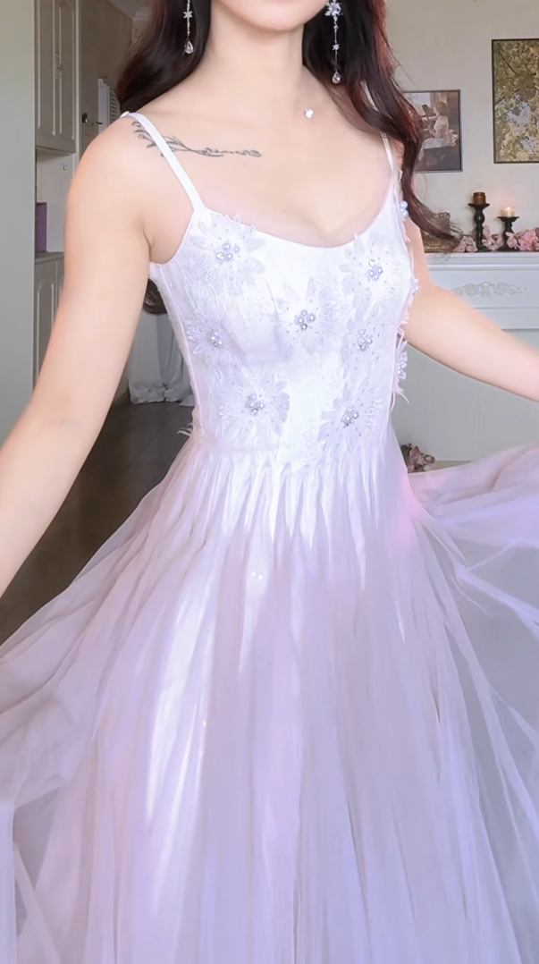 Robe de bal de princesse bustier à volants en satin long, robe de soirée C8117