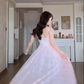 Glamorous Spaghetti Straps Light Pink Prom Dress Sequins A-Line Evening Dress C8166