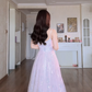 Glamorous Spaghetti Straps Light Pink Prom Dress Sequins A-Line Evening Dress C8166