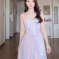 Glamorous Spaghetti Straps Light Pink Prom Dress Sequins A-Line Evening Dress C8166
