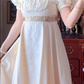 Graceful Jacquard A-Line Ivory Prom Dress Lace Short Sleeve Evening Dress C8168