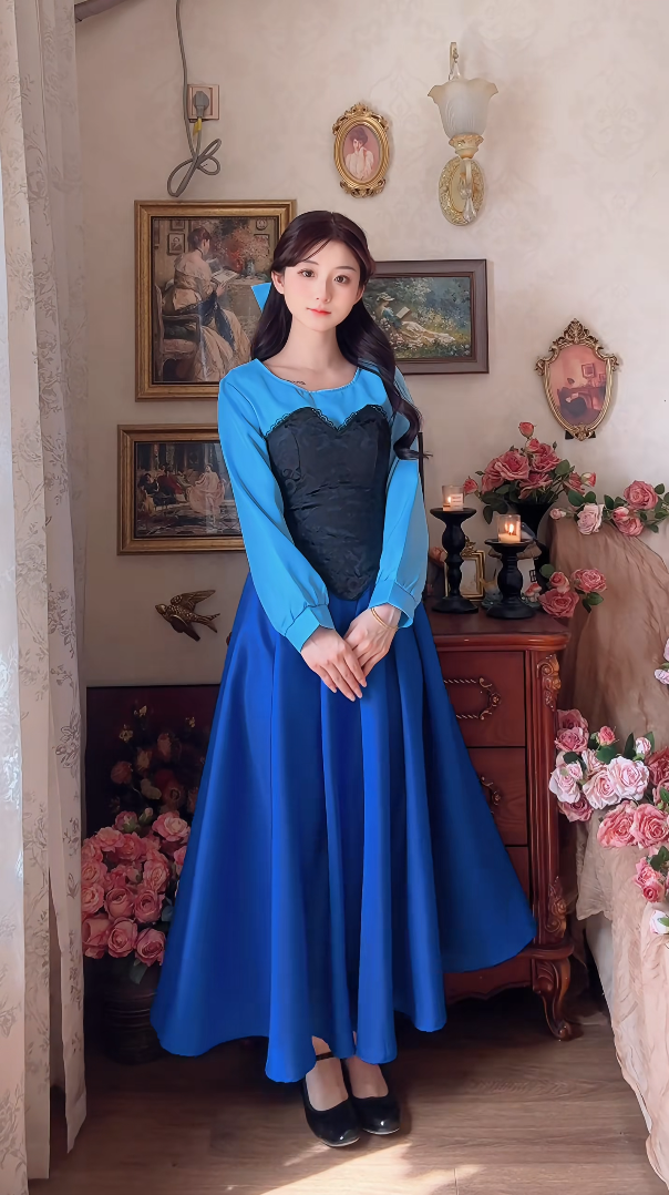Robe de bal de princesse bustier à volants en satin long, robe de soirée C8117