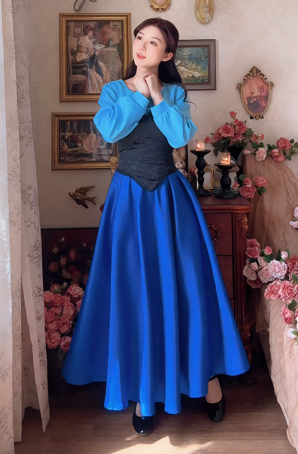 Robe de bal de princesse bustier à volants en satin long, robe de soirée C8117