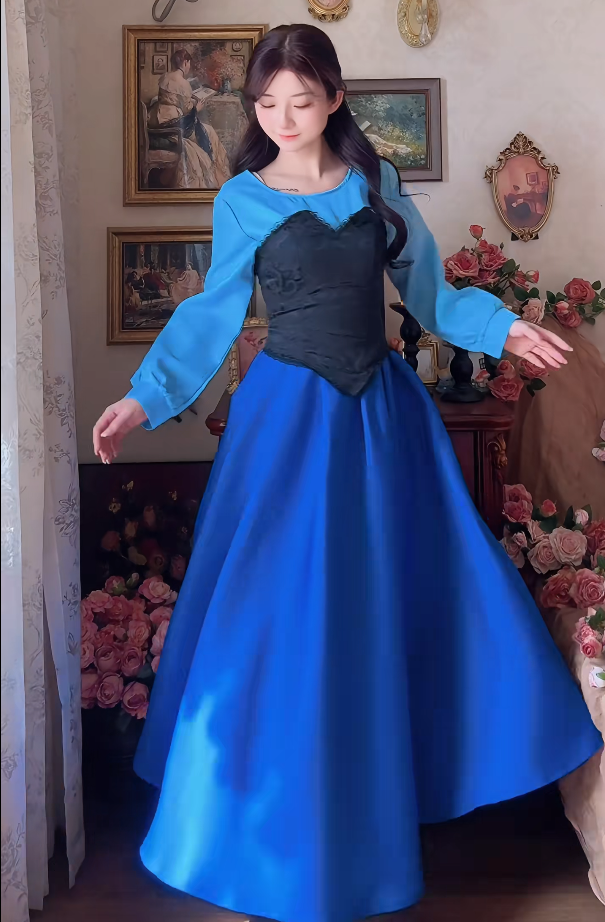 Robe de bal de princesse bustier à volants en satin long, robe de soirée C8117