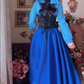 Robe de bal de princesse bustier à volants en satin long, robe de soirée C8117
