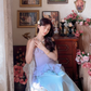 Robe de bal de princesse bustier à volants en satin long, robe de soirée C8117