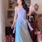 Robe de bal de princesse bustier à volants en satin long, robe de soirée C8117