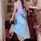 Robe de bal de princesse bustier à volants en satin long, robe de soirée C8117