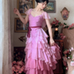 Robe de bal de princesse bustier à volants en satin long, robe de soirée C8117