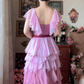 Robe de bal de princesse bustier à volants en satin long, robe de soirée C8117