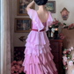 Robe de bal de princesse bustier à volants en satin long, robe de soirée C8117