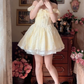 Mini robe de soirée en satin, sans bretelles, sans manches, ligne a, simple, C899