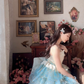 Robe de bal de princesse bustier à volants en satin long, robe de soirée C8117