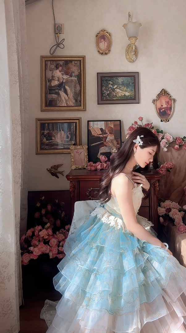 Robe de bal de princesse bustier à volants en satin long, robe de soirée C8117
