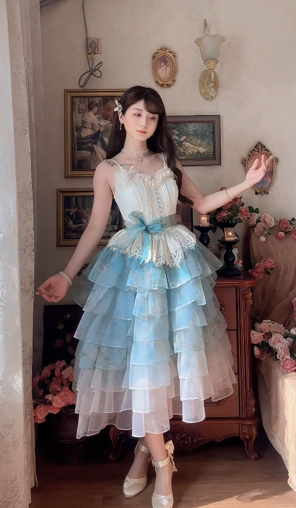 Robe de bal de princesse bustier à volants en satin long, robe de soirée C8117