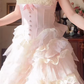 Robe de bal de princesse bustier à volants en satin long, robe de soirée C8117