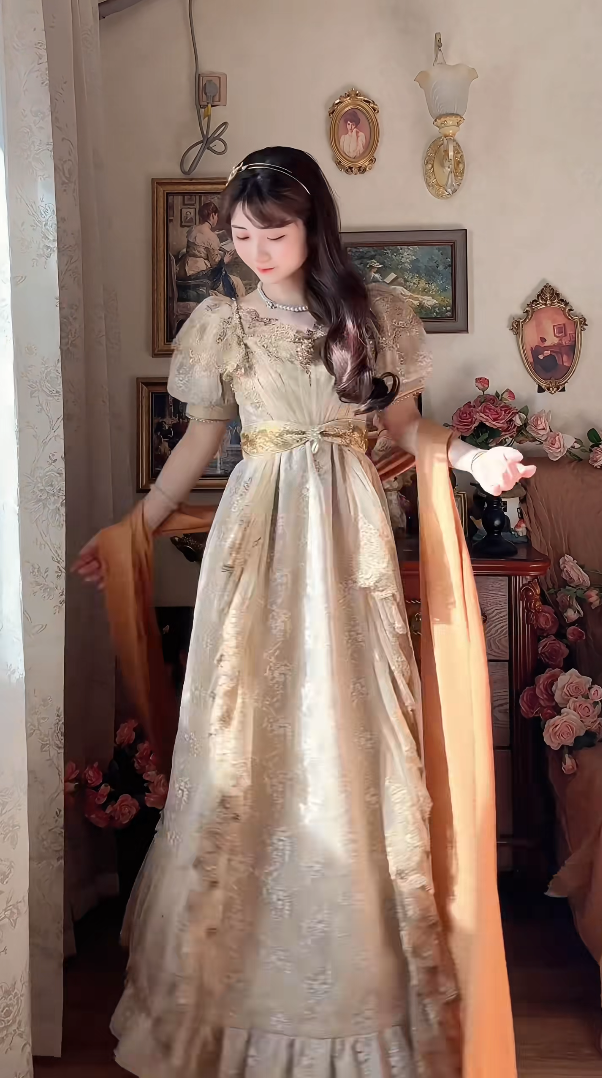 Robe de bal de princesse bustier à volants en satin long, robe de soirée C8117