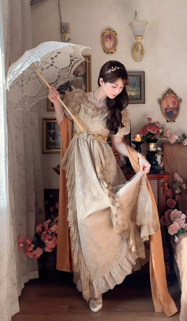 Robe de bal de princesse bustier à volants en satin long, robe de soirée C8117