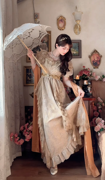 Robe de bal de princesse bustier à volants en satin long, robe de soirée C8117