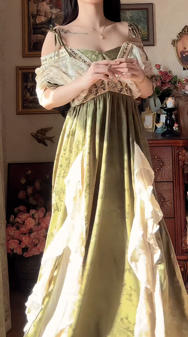 Robe de bal de princesse bustier à volants en satin long, robe de soirée C8117
