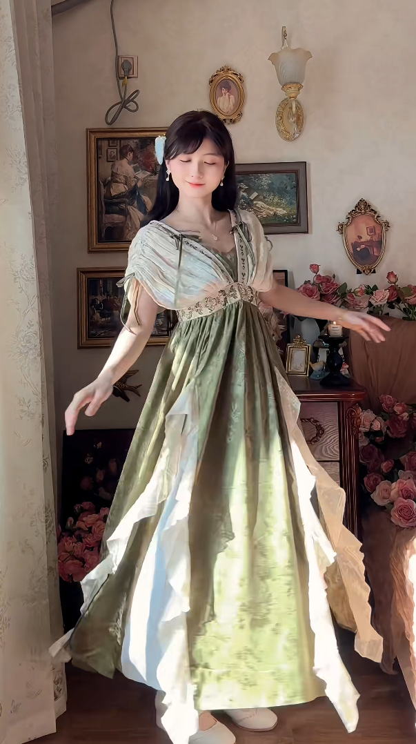 Robe de bal de princesse bustier à volants en satin long, robe de soirée C8117
